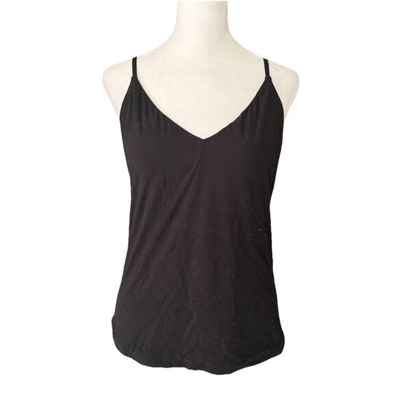 White House Black Market Tops - WHBM Womens Large Cami Vneck Tank Top Spaghetti Strap Black Solid Forme